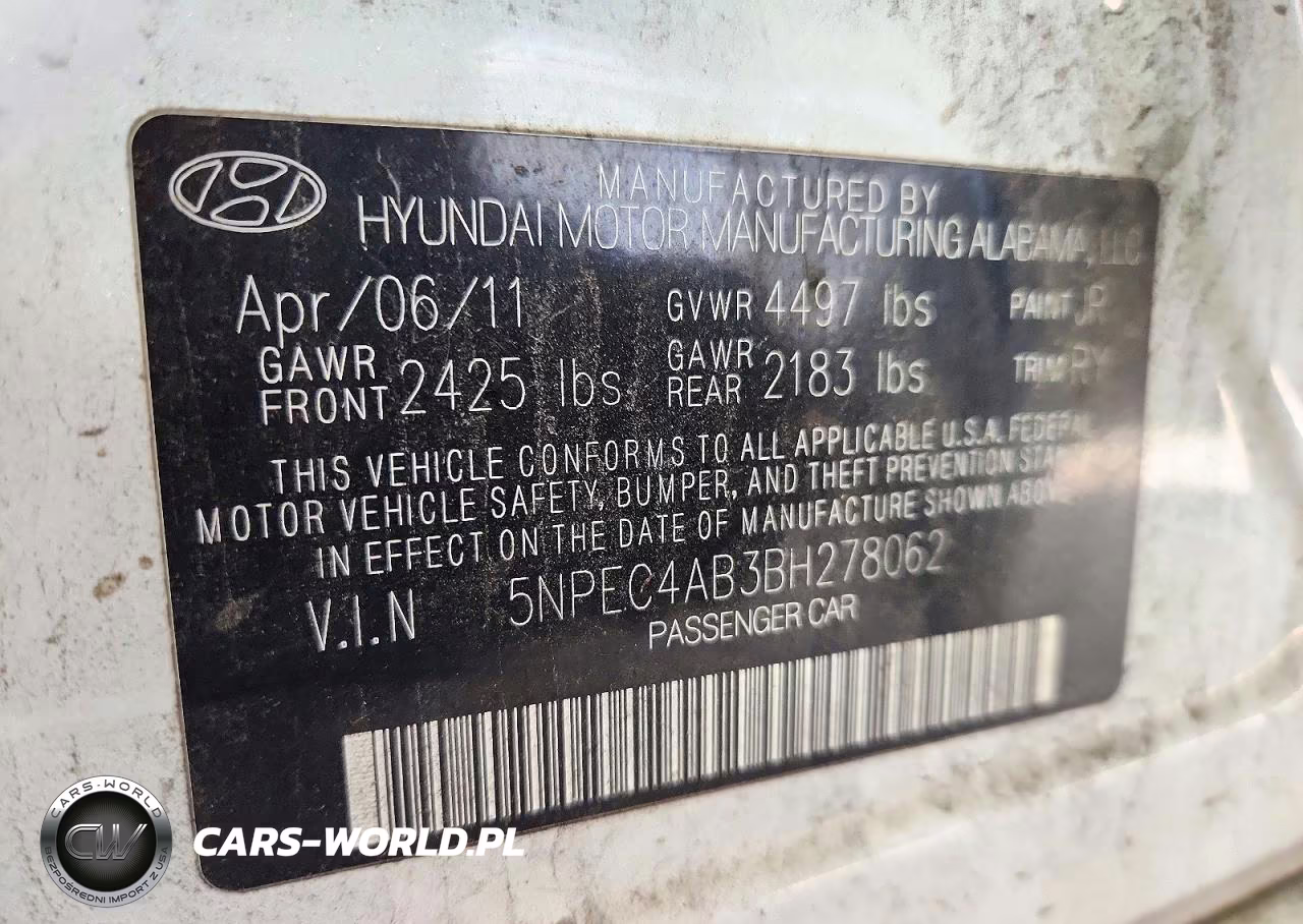 2011 Hyundai Sonata Se 2.0T VIN:5NPEC4AB3BH278062 - 13