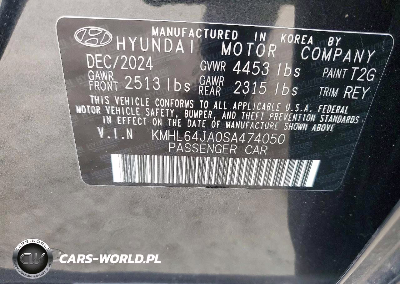 2025 Hyundai Sonata Sel VIN:KMHL64JA0SA474050 - 12