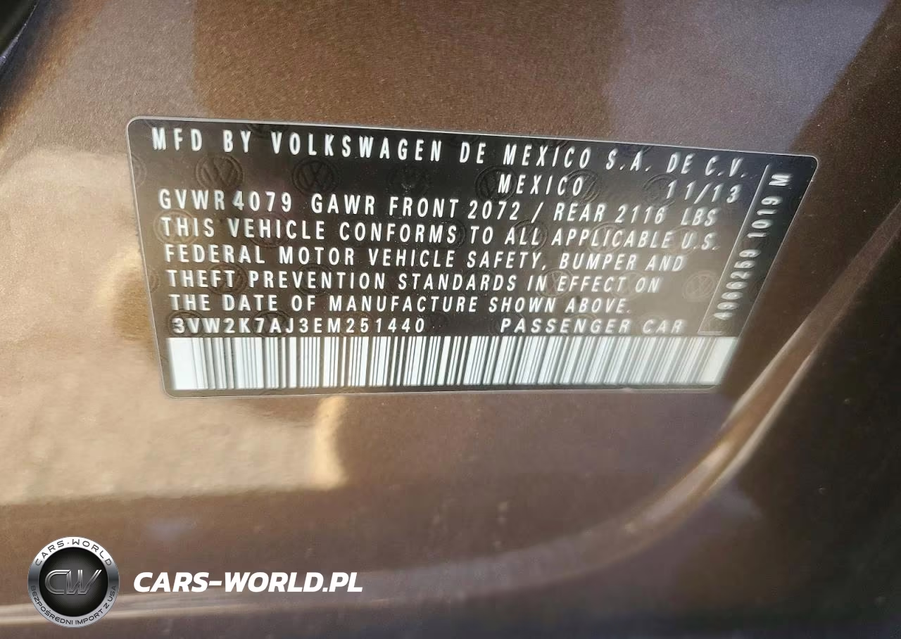 2014 Volkswagen Jetta Base VIN:3VW2K7AJ3EM251440 - 12