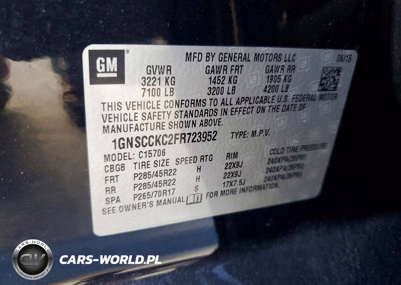 2015 Chevrolet Tahoe C1500 Ltz VIN:1GNSCCKC2FR723952 - 13