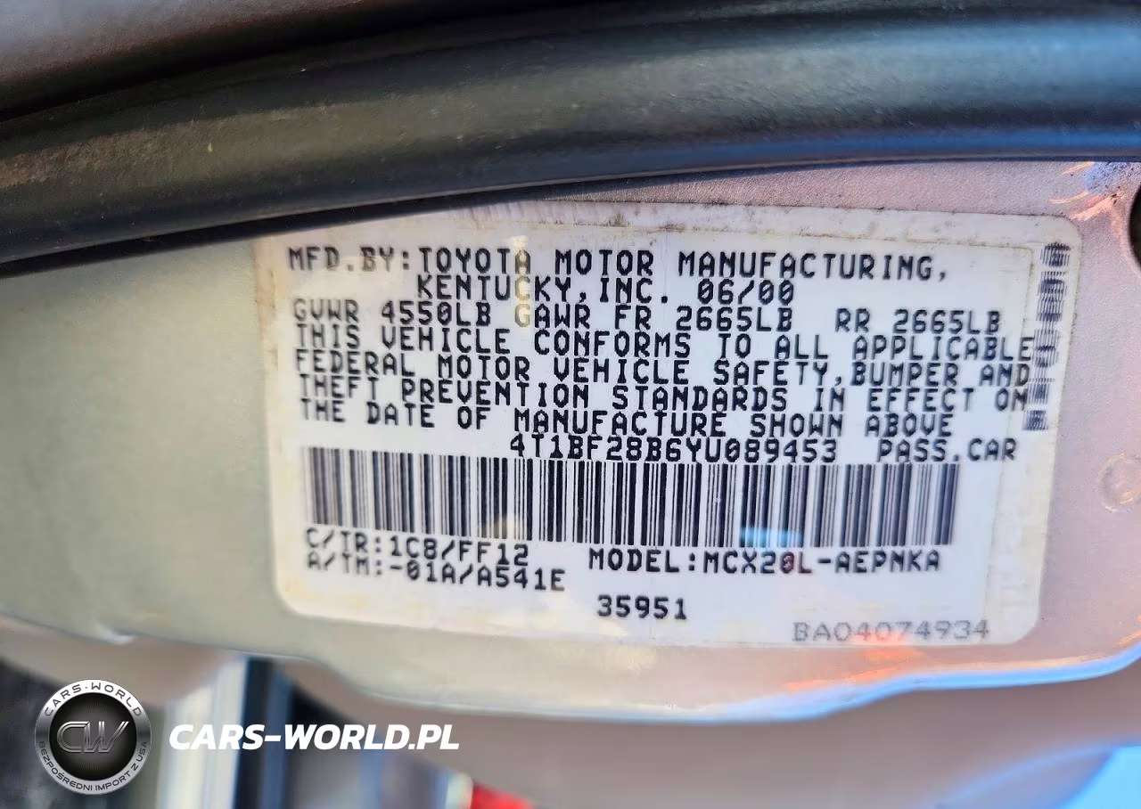 2000 Toyota Avalon Xl VIN:4T1BF28B6YU089453 - 12