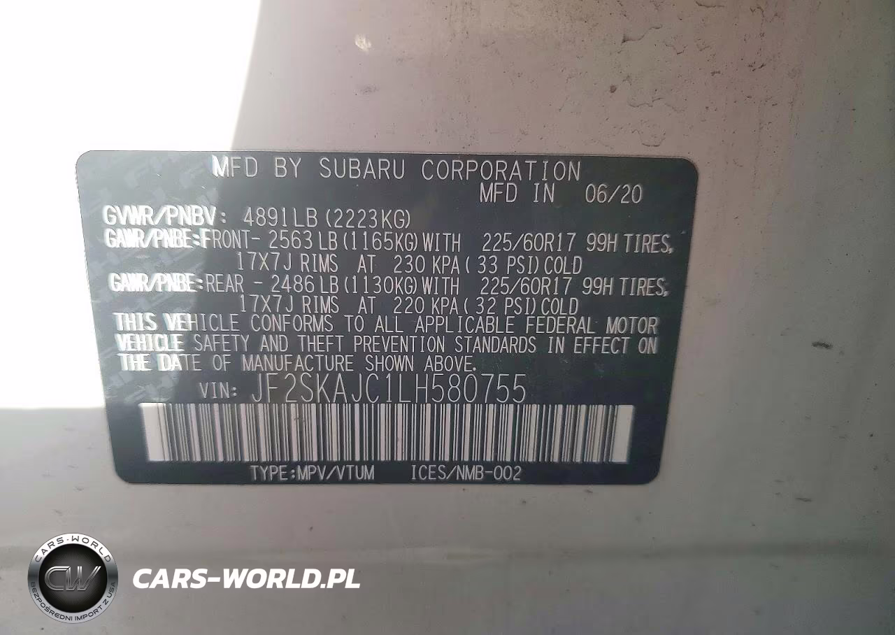 2020 Subaru Forester Premium VIN:JF2SKAJC1LH580755 - 13