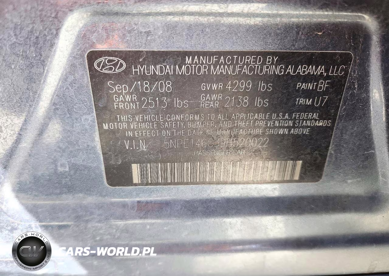 2009 Hyundai Sonata Gls VIN:5NPET46C39H520022 - 12
