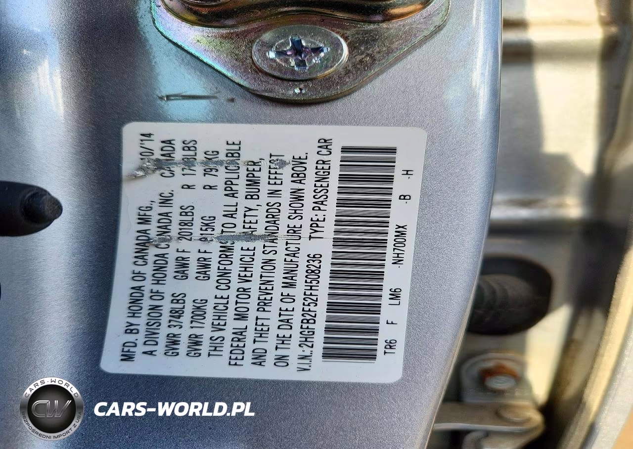 2015 Honda Civic Lx VIN:2HGFB2F52FH508236 - 12