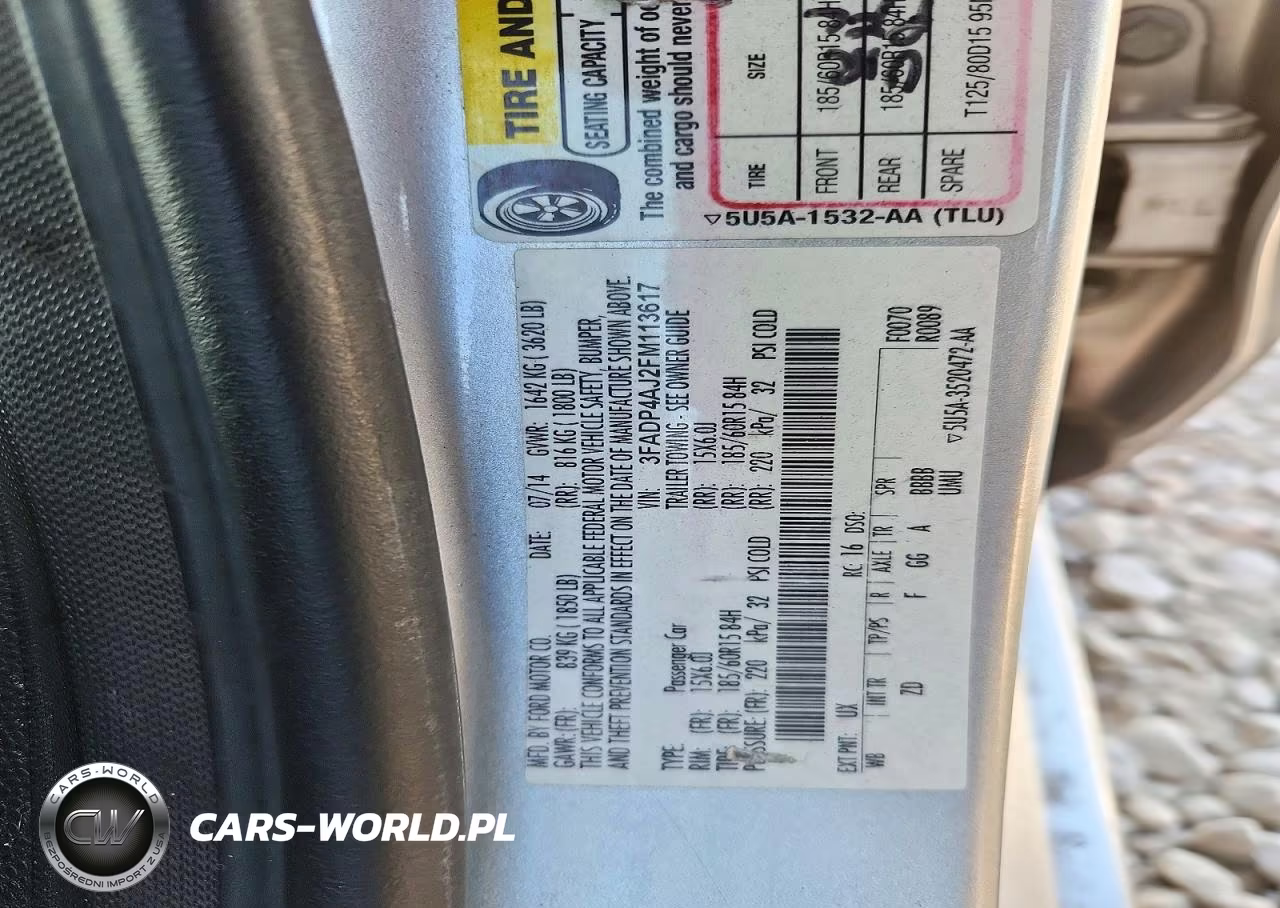 2015 Ford Fiesta S VIN:3FADP4AJ2FM113617 - 12