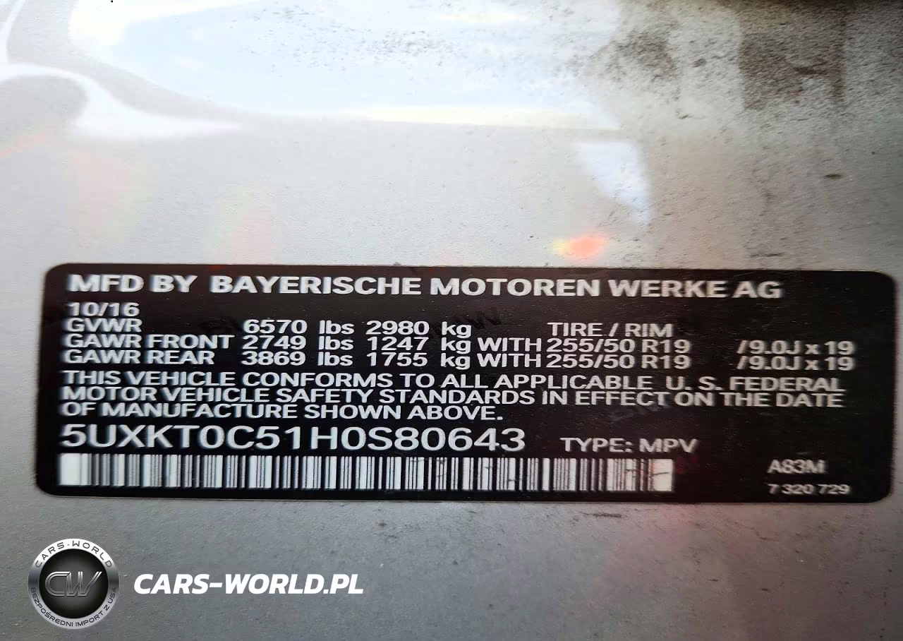 2017 BMW X5 Xdr40E VIN:5UXKT0C51H0S80643 - 13