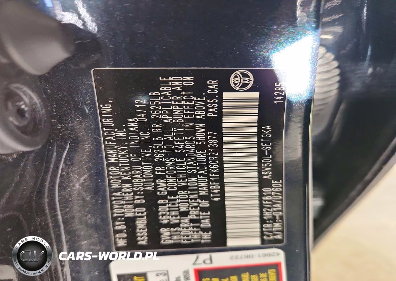 2012 Toyota Camry Xle VIN:4T4BF1FK6CR213877 - 12