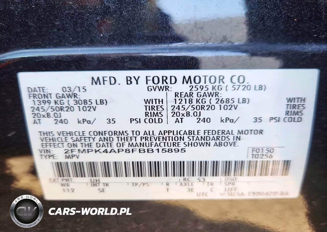 2015 Ford Edge Sport VIN:2FMPK4AP8FBB15895 - 14