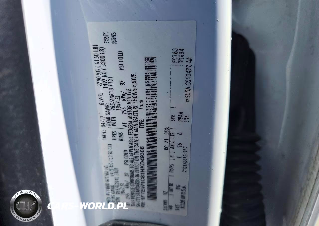 2017 Ford F150 Supercrew VIN:1FTEW1C81HKD49308 - 12