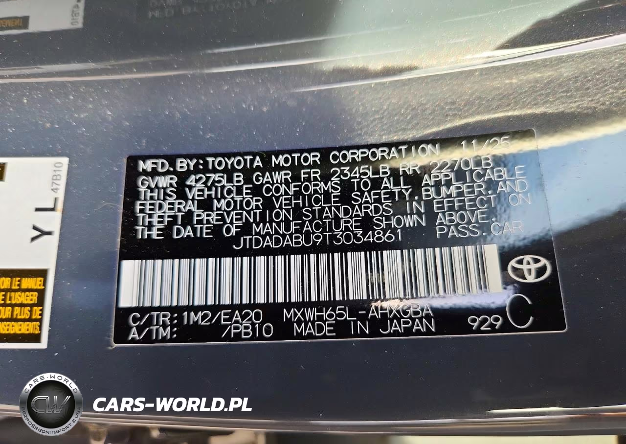 2026 Toyota Prius Xle VIN:JTDADABU9T3034861 - 12