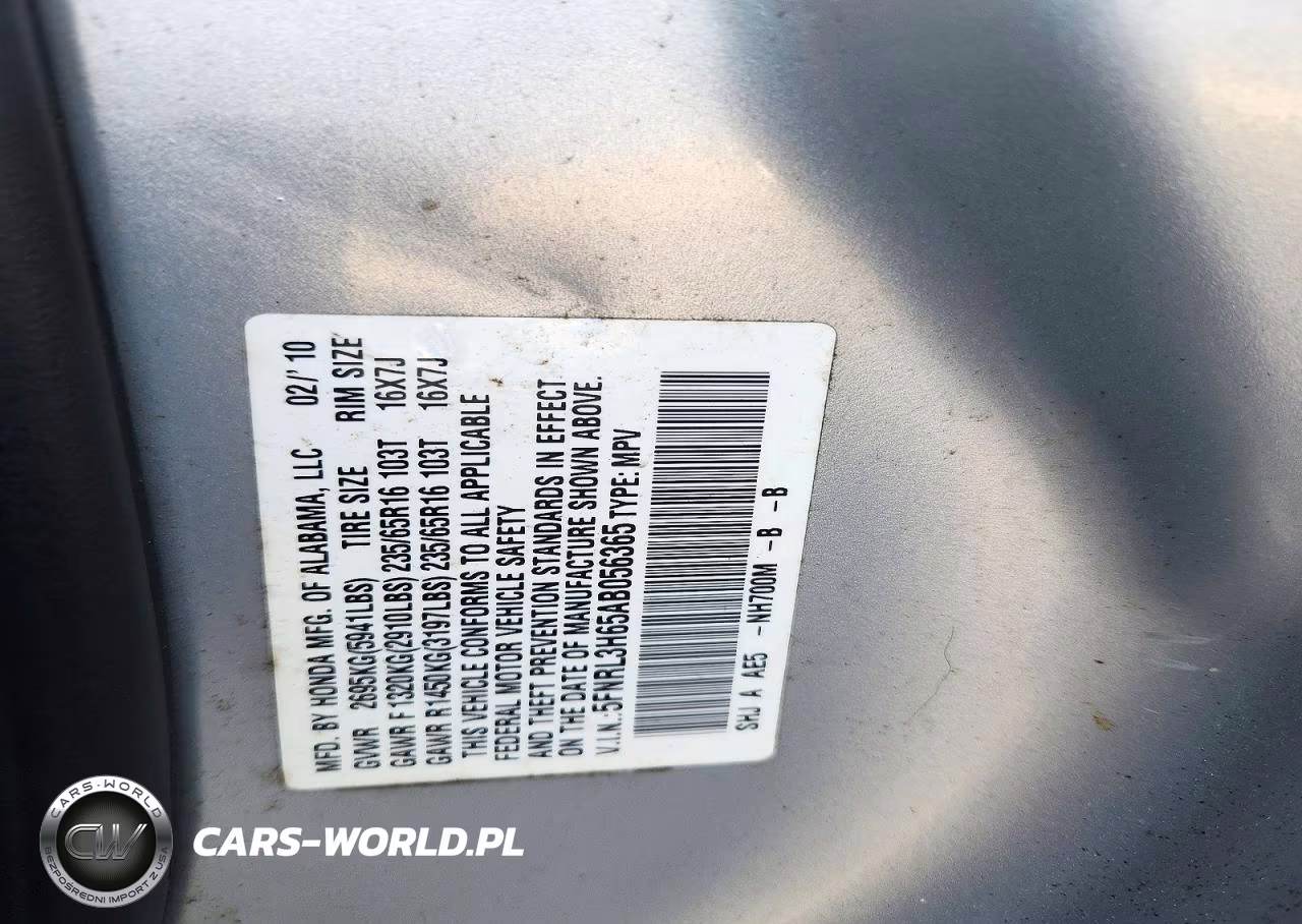 2010 Honda Odyssey Exl VIN:5FNRL3H65AB056365 - 13