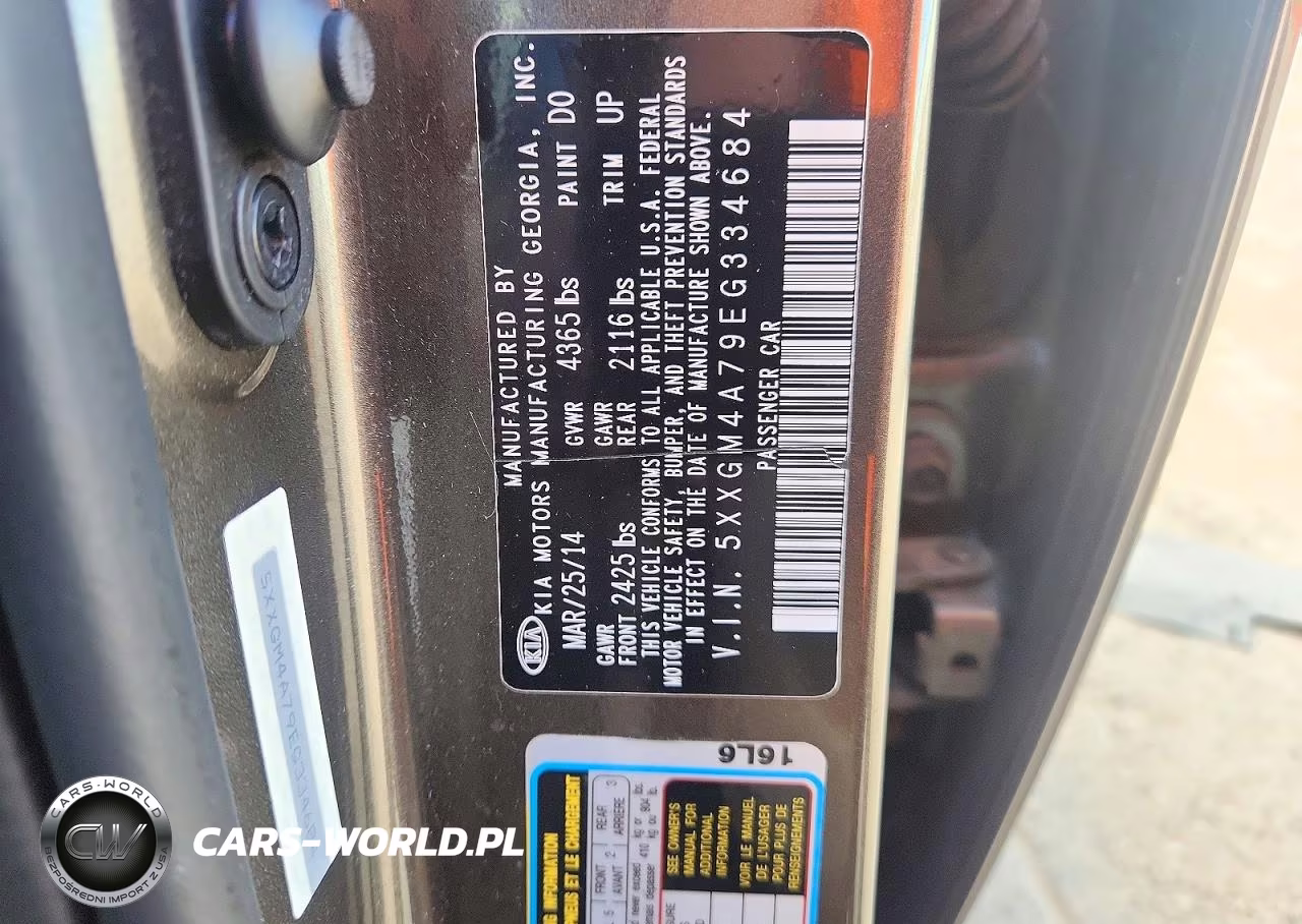 2014 Kia Optima Lx VIN:5XXGM4A79EG334684 - 13
