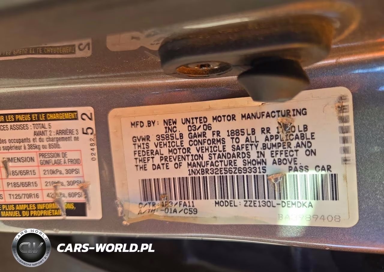 2006 Toyota Corolla Ce VIN:1NXBR32E56Z693315 - 12