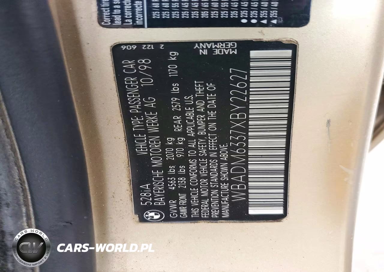 1999 BMW 528 I Automatic VIN:WBADM6337XBY22627 - 13
