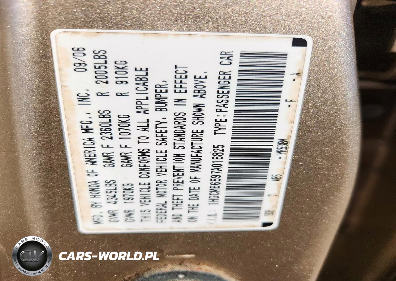 2007 Honda Accord Ex VIN:1HGCM66597A016825 - 12