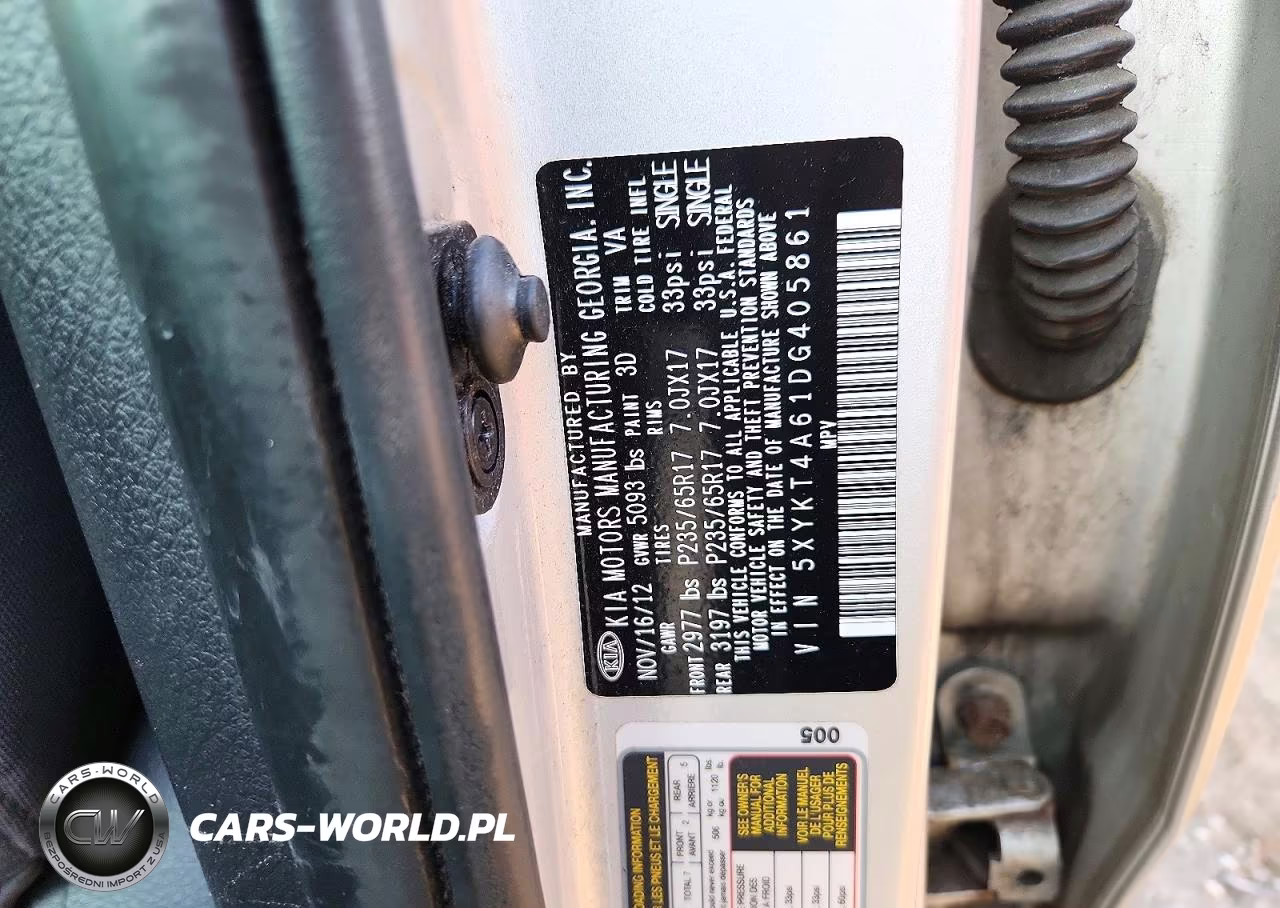 2013 Kia Sorento Lx VIN:5XYKT4A61DG405861 - 13