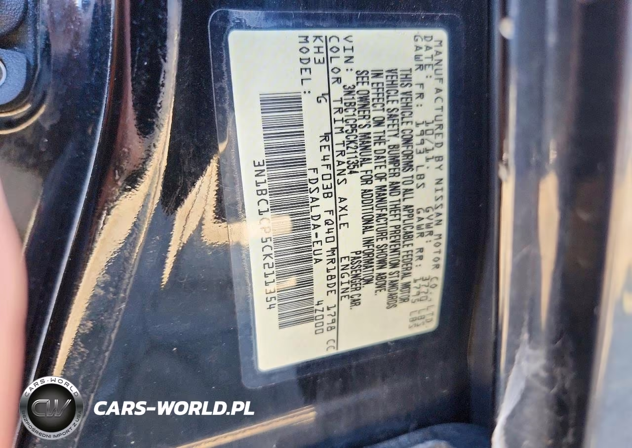 2012 Nissan Versa 1.8 S VIN:3N1BC1CP5CK211354 - 13