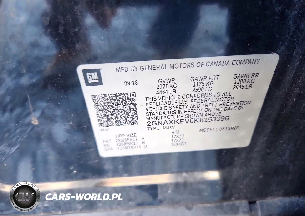 2019 Chevrolet Equinox Lt VIN:2GNAXKEV0K6153396 - 13