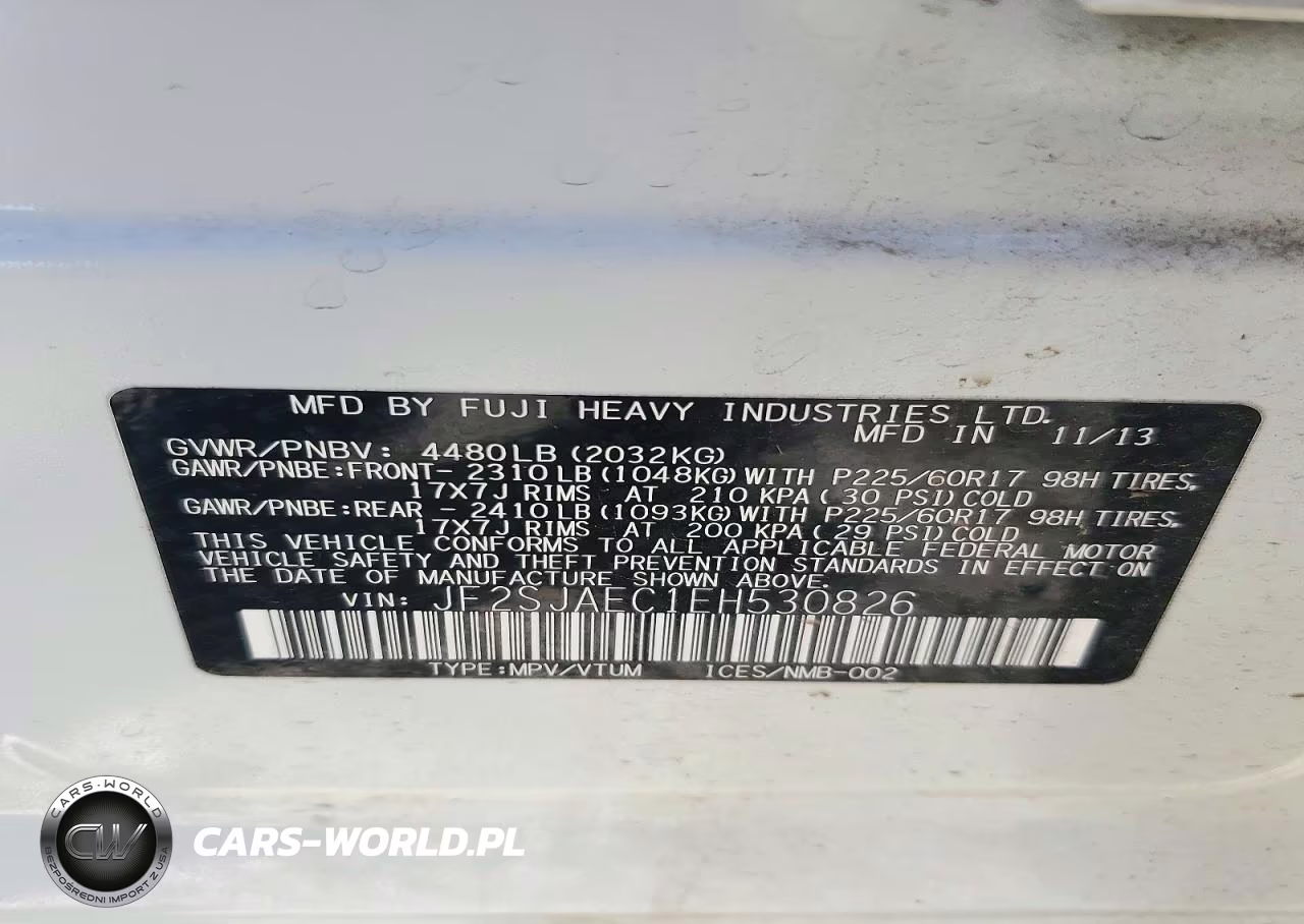 2014 Subaru Forester 2.5I Premium VIN:JF2SJAEC1EH530826 - 13