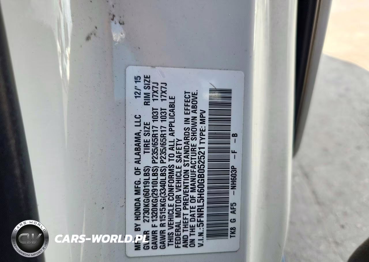 2016 Honda Odyssey Exl VIN:5FNRL5H60GB052521 - 13