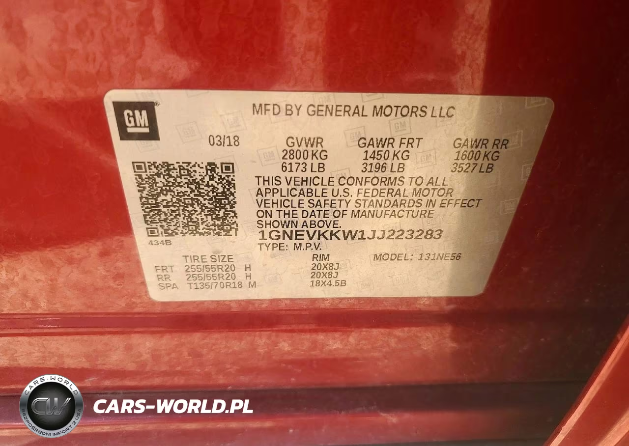 2018 Chevrolet Traverse High Country VIN:1GNEVKKW1JJ223283 - 13