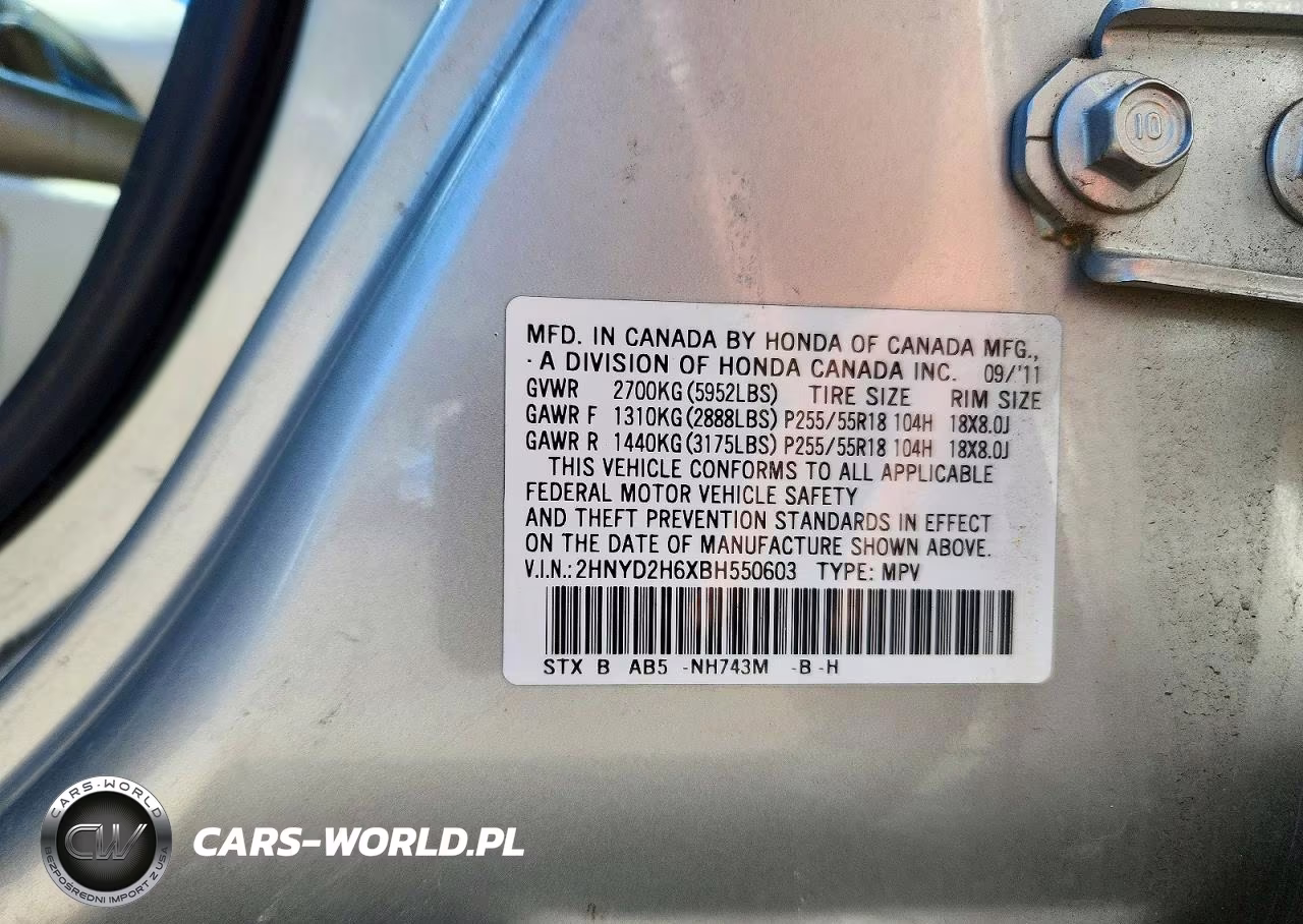 2011 Acura Mdx Technology VIN:2HNYD2H6XBH550603 - 13