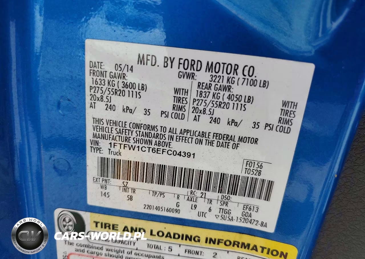2014 Ford F150 Supercrew VIN:1FTFW1CT6EFC04391 - 12