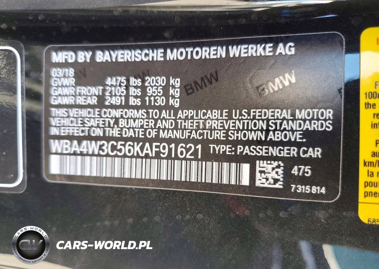 2019 BMW 430I VIN:WBA4W3C56KAF91621 - 12