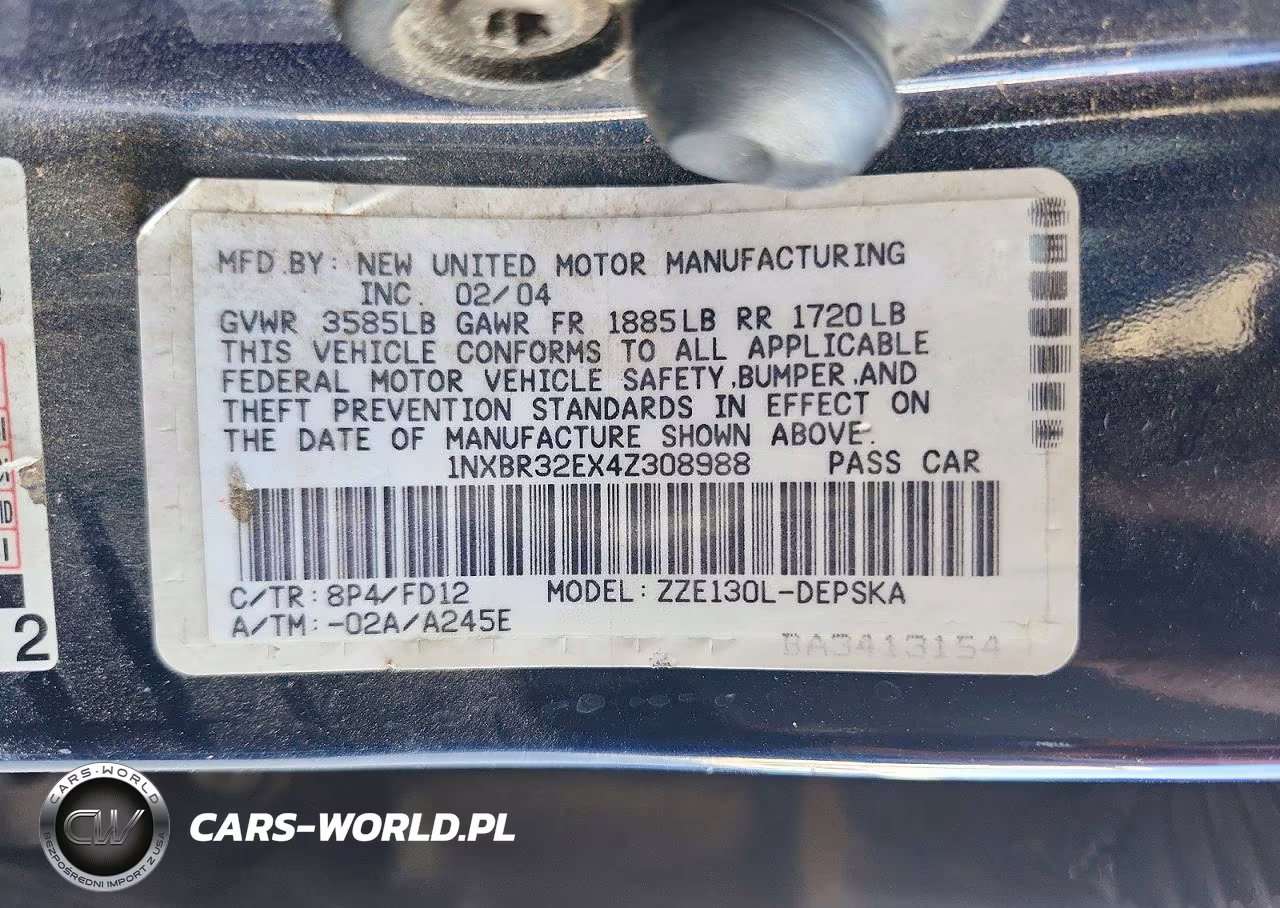 2004 Toyota Corolla S VIN:1NXBR32EX4Z308988 - 12
