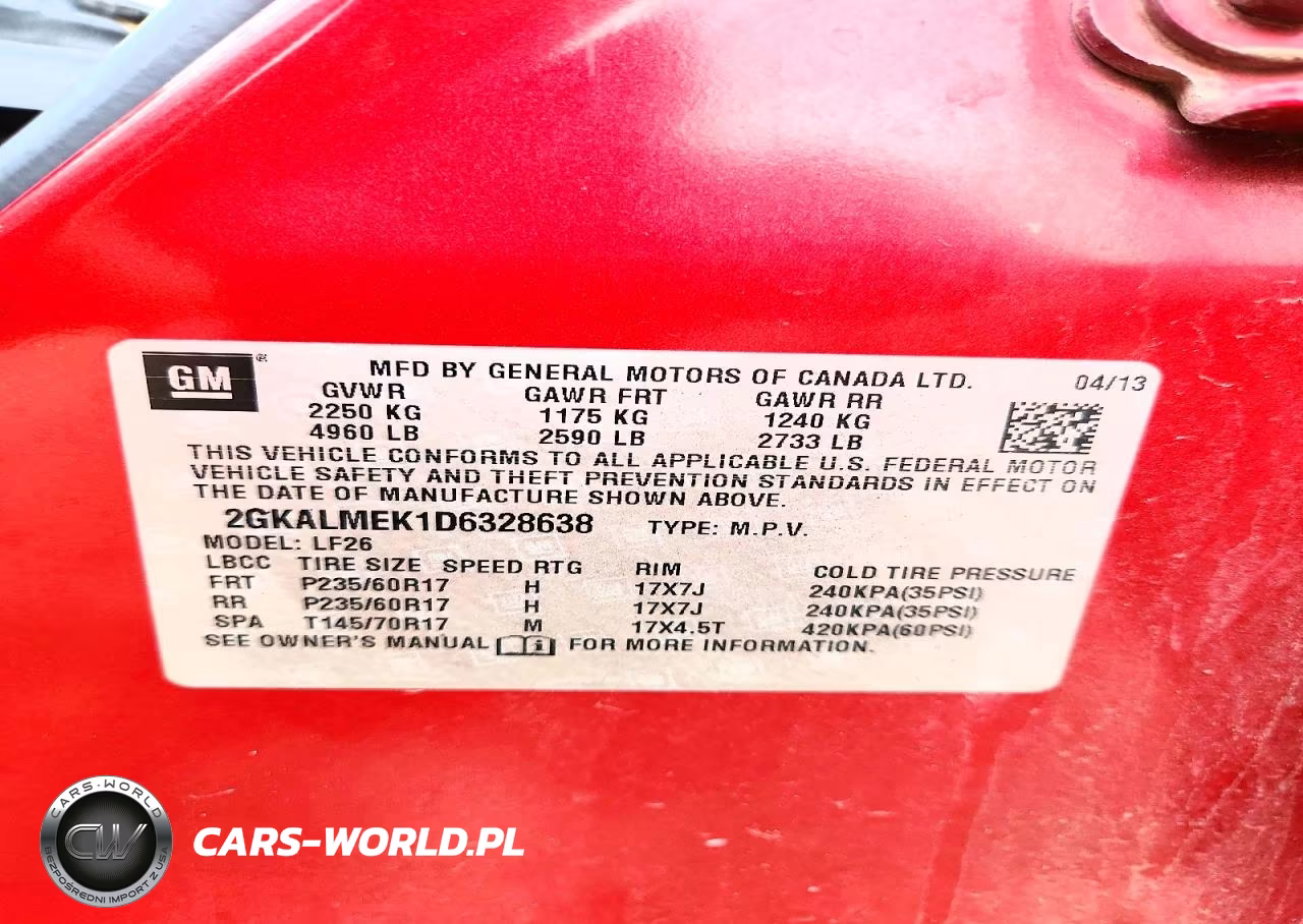 2013 GMC Terrain Sle VIN:2GKALMEK1D6328638 - 13