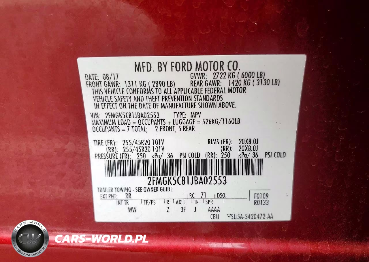 2018 Ford Flex Sel VIN:2FMGK5C81JBA02553 - 13