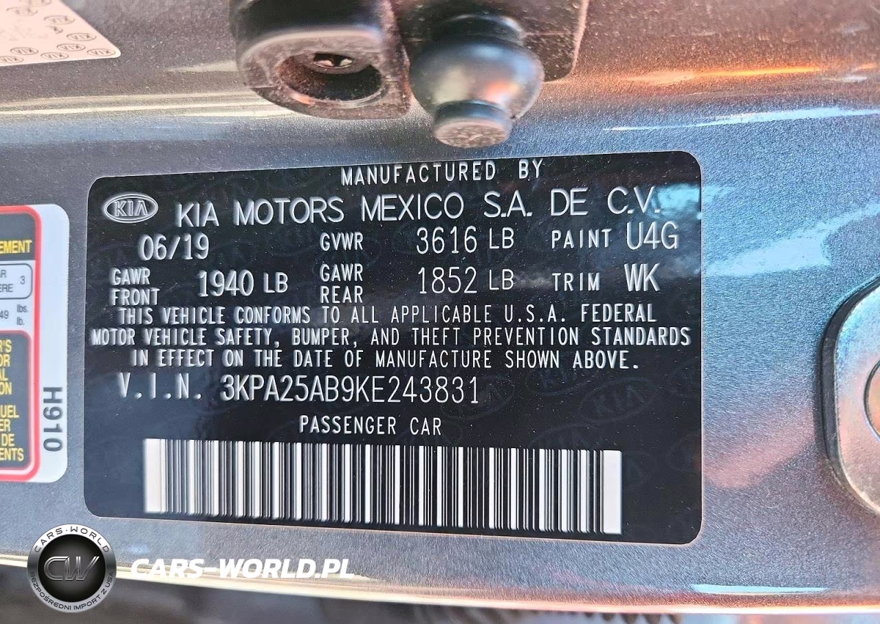 2019 Kia Rio S VIN:3KPA25AB9KE243831 - 12