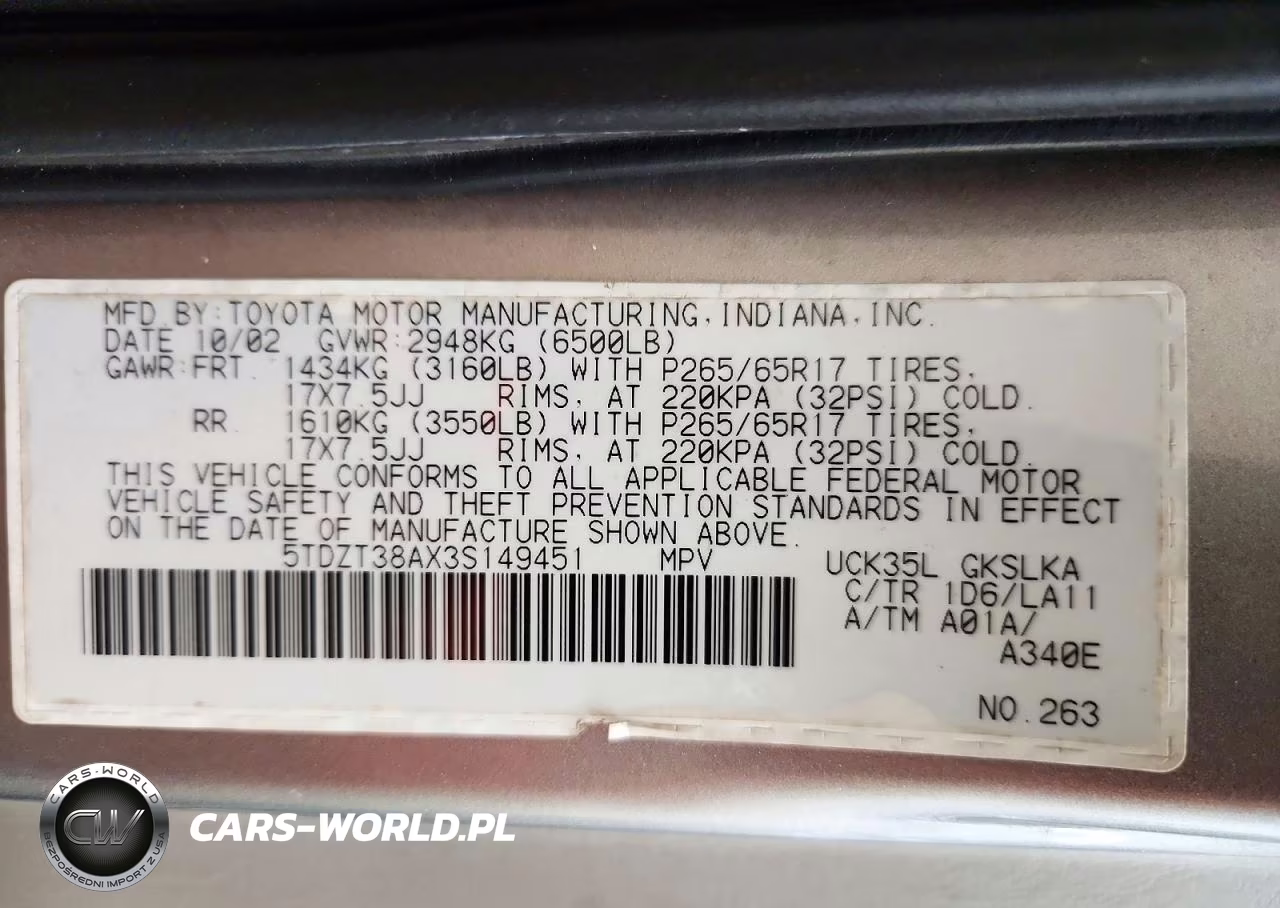 2003 Toyota Sequoia Limited VIN:5TDZT38AX3S149451 - 13