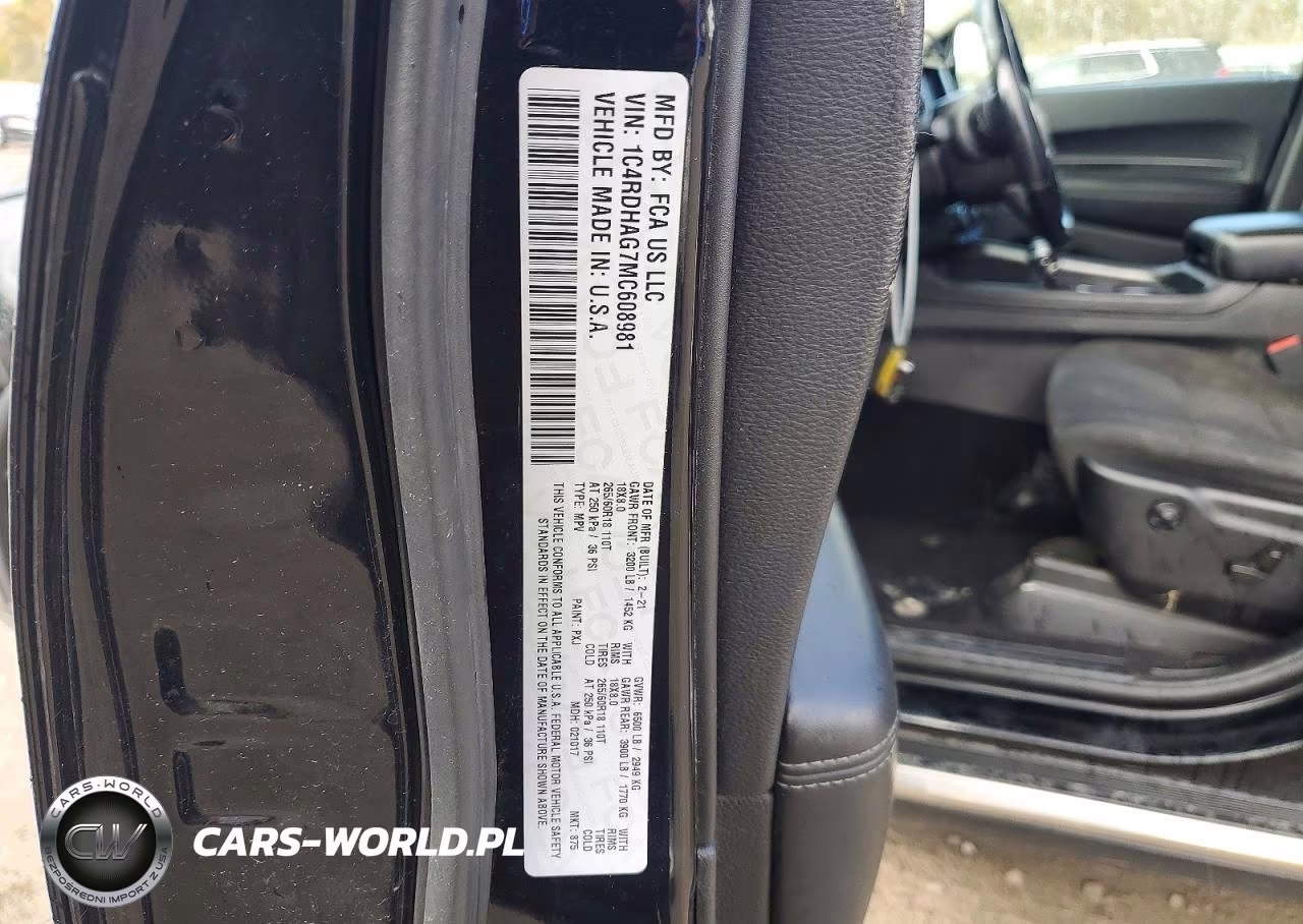 2021 Dodge Durango Sxt VIN:1C4RDHAG7MC608981 - 13