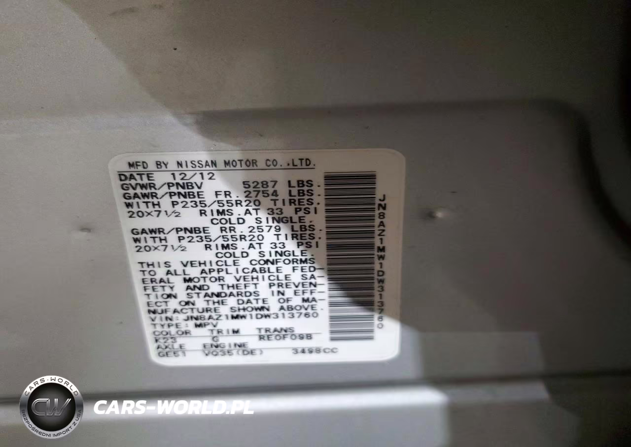 2013 Nissan Murano S VIN:JN8AZ1MW1DW313760 - 14