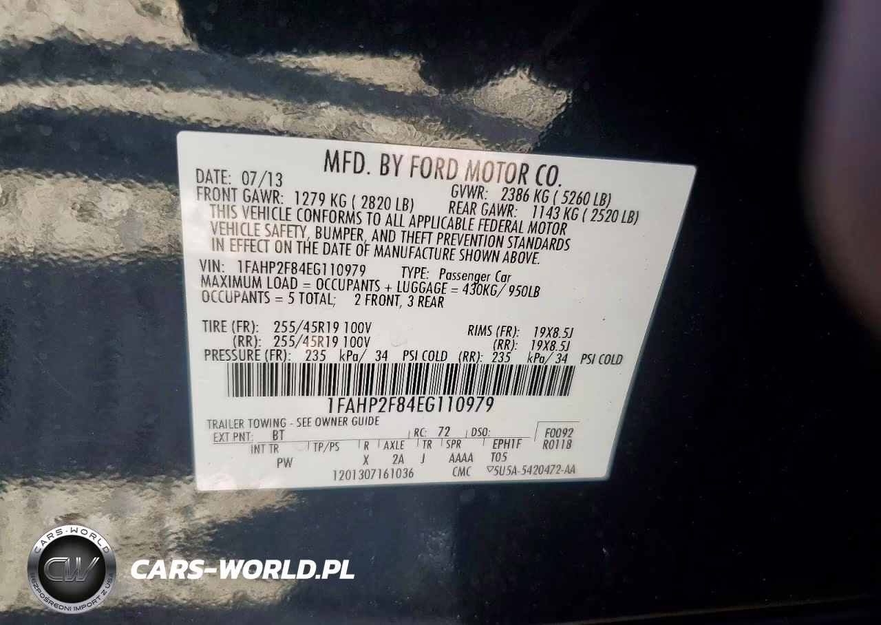 2014 Ford Taurus Limited VIN:1FAHP2F84EG110979 - 12