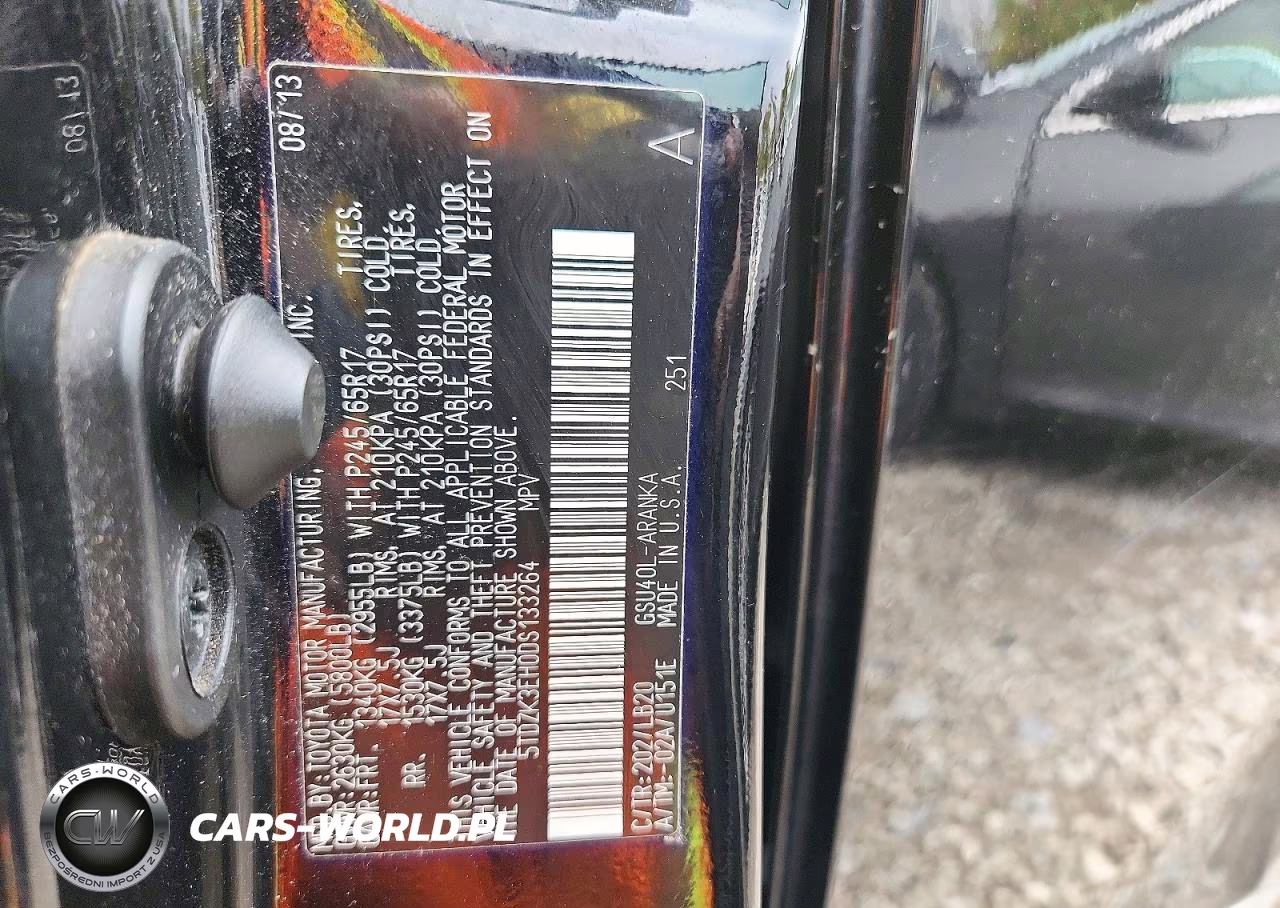 2013 Toyota Highlander Se VIN:5TDZK3EH0DS133264 - 12