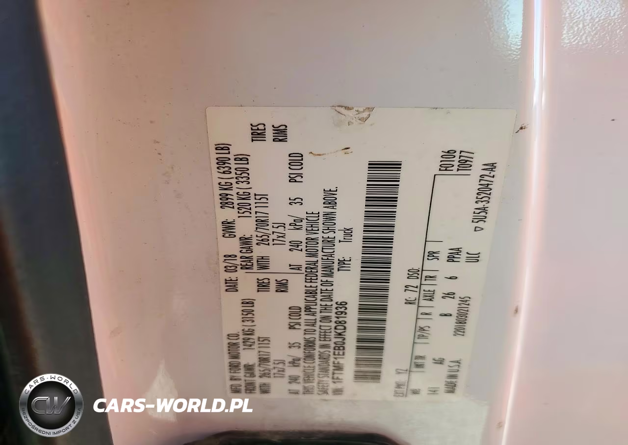 2018 Ford F150 VIN:1FTMF1EB0JKD81936 - 12