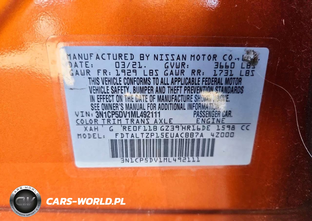 2021 Nissan Kicks Sr VIN:3N1CP5DV1ML492111 - 13