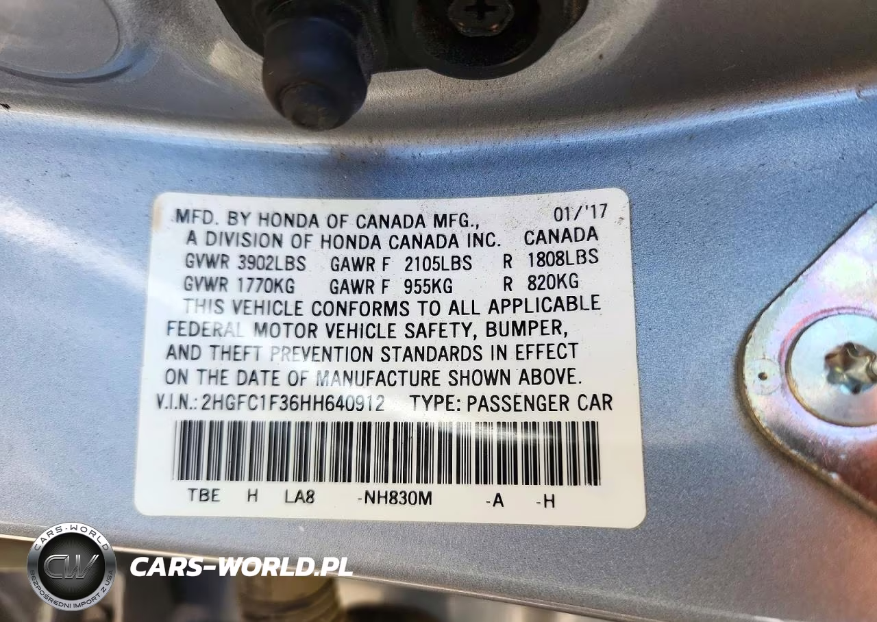 2017 Honda Civic Ex VIN:2HGFC1F36HH640912 - 12