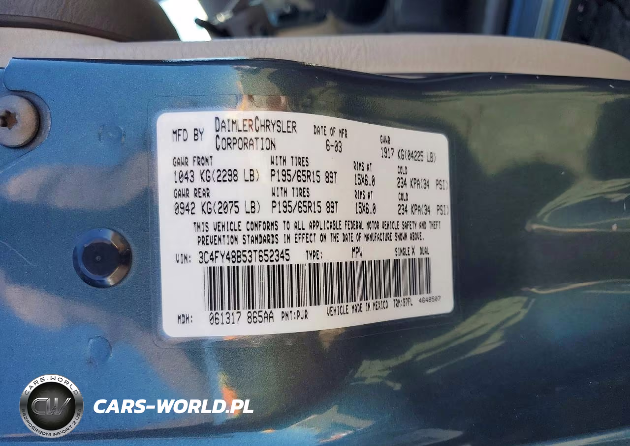 2003 Chrysler Pt Cruiser Classic VIN:3C4FY48B53T652345 - 12