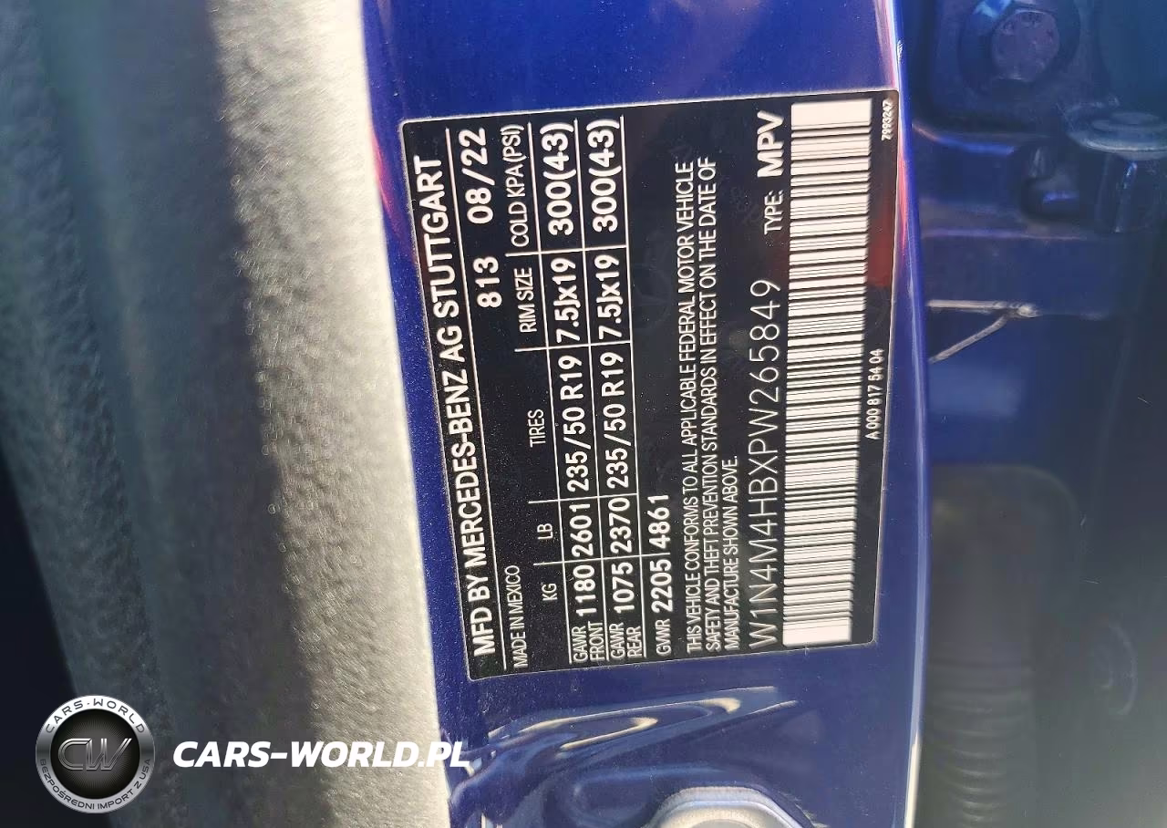 MERCEDES-BENZ GLB 250 4M VIN:W1N4M4HBXPW265849 - 13