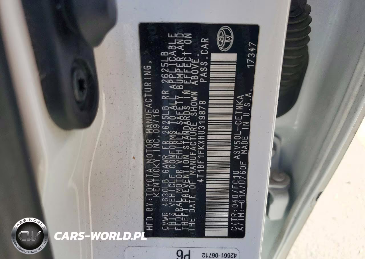 2017 Toyota Camry Le VIN:4T1BF1FKXHU319878 - 12