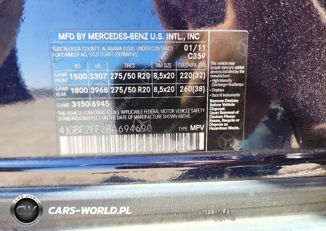 2011 MERCEDES-BENZ GL 350 BLUETEC VIN:4JGBF2FE2BA694690 - 12
