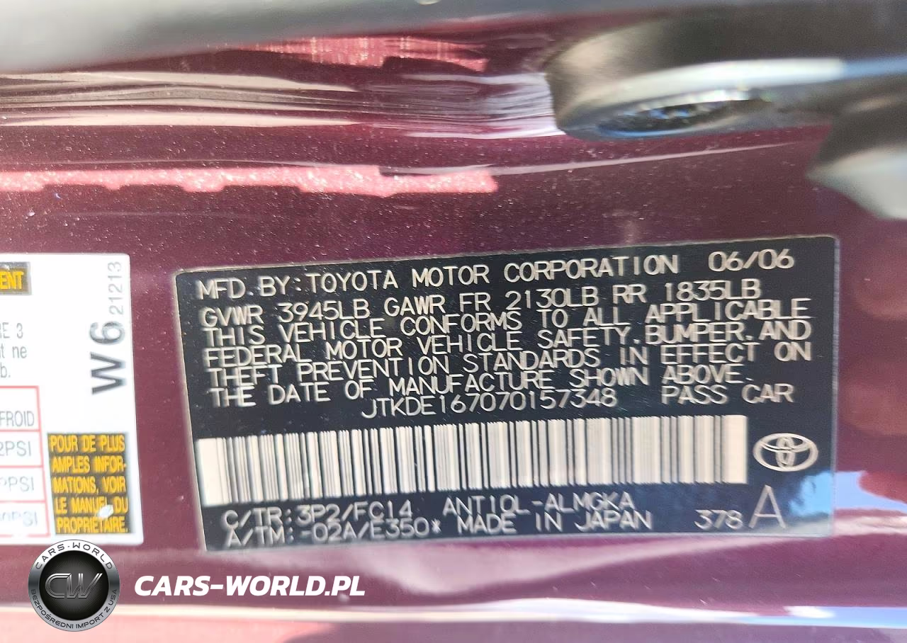 2007 Scion Tc Base VIN:JTKDE167070157348 - 12