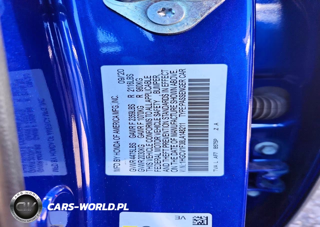 2020 Honda Accord Sport VIN:1HGCV1F38LA148211 - 12