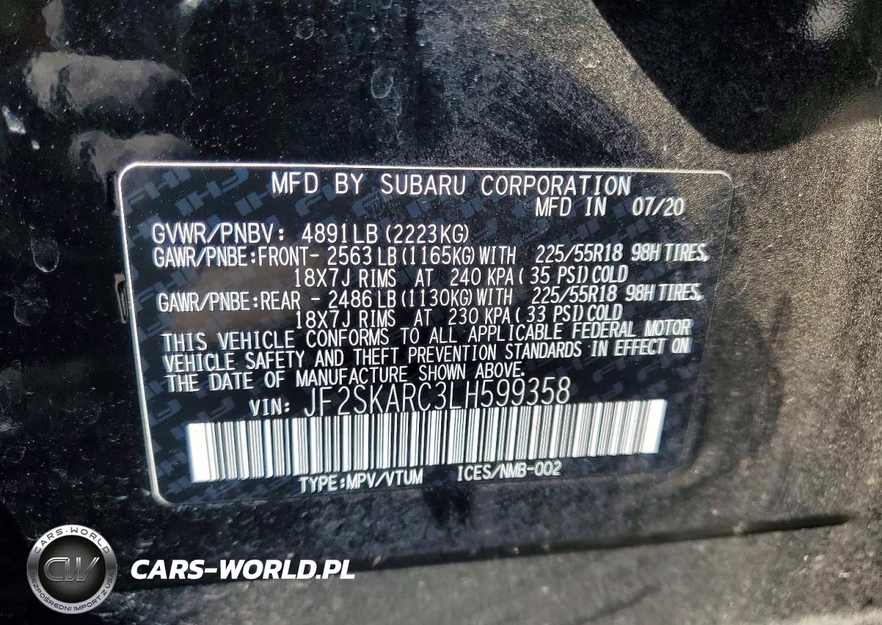 2020 Subaru Forester Sport VIN:JF2SKARC3LH599358 - 14