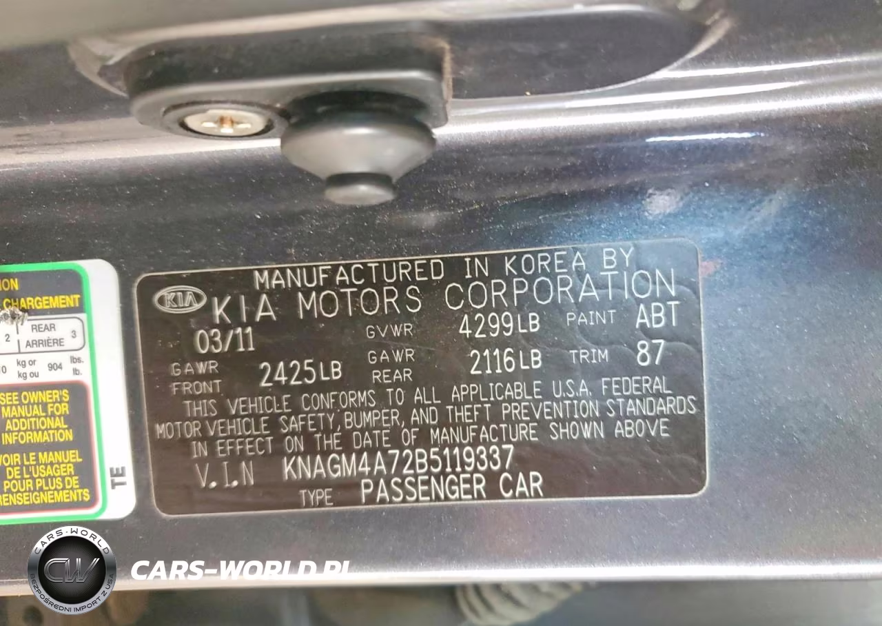 2011 Kia Optima Lx VIN:KNAGM4A72B5119337 - 12