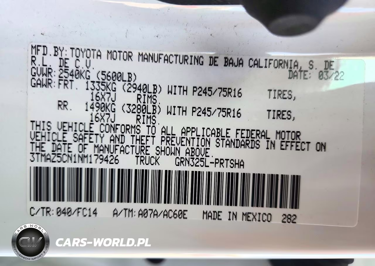 2022 Toyota Tacoma Sr5 V6 VIN:3TMAZ5CN1NM179426 - 13