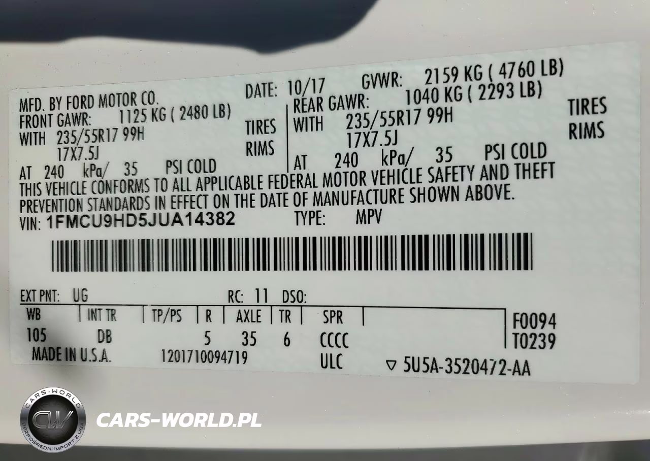 2018 Ford Escape Sel VIN:1FMCU9HD5JUA14382 - 13